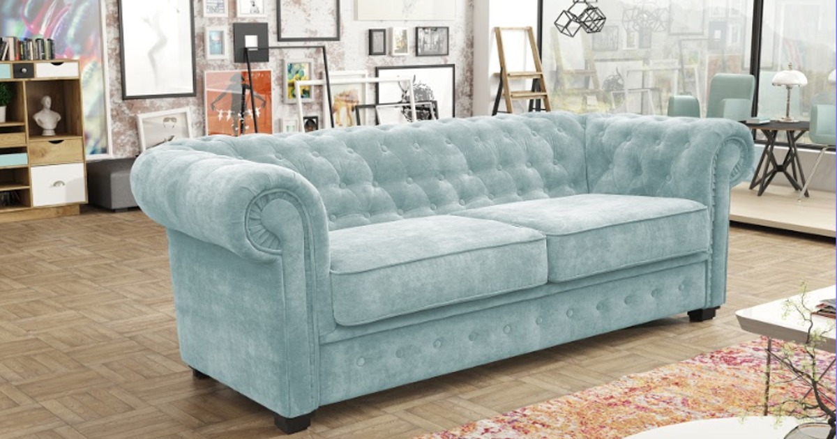 Chesterfield Blue 2 Seater